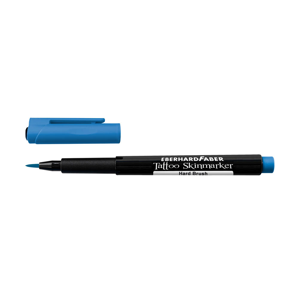 Eberhard Faber Tattoo Skinmarker Hard Brush blau