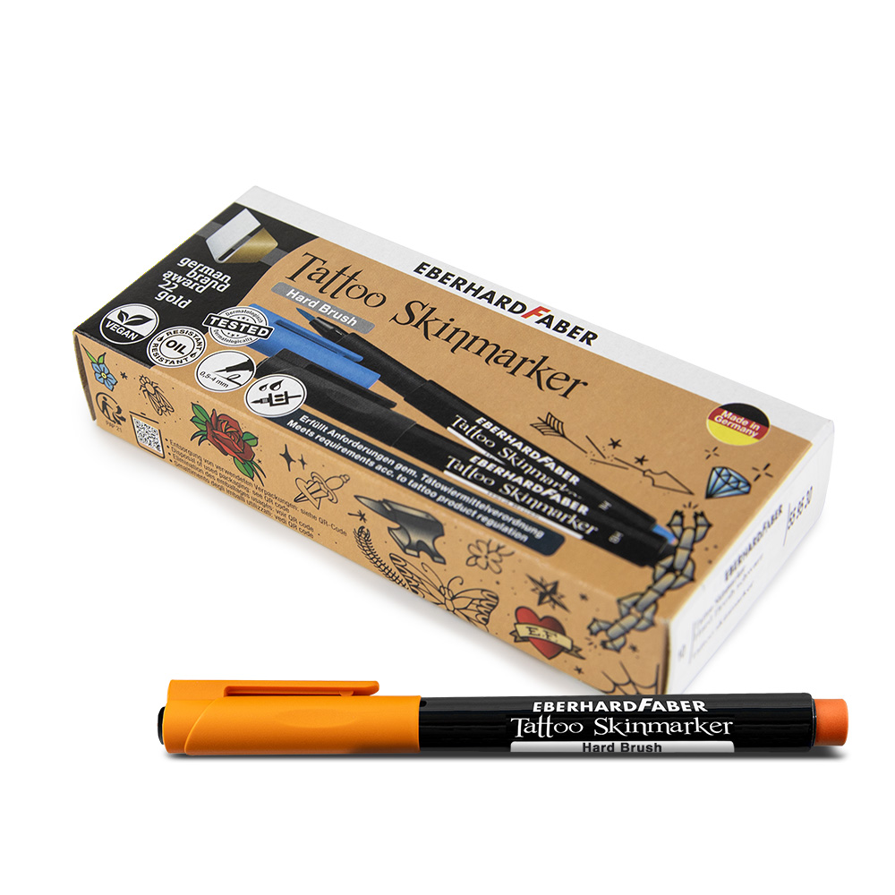 Eberhard Faber Tattoo Skinmarker Hard Brush orange -10 Stück