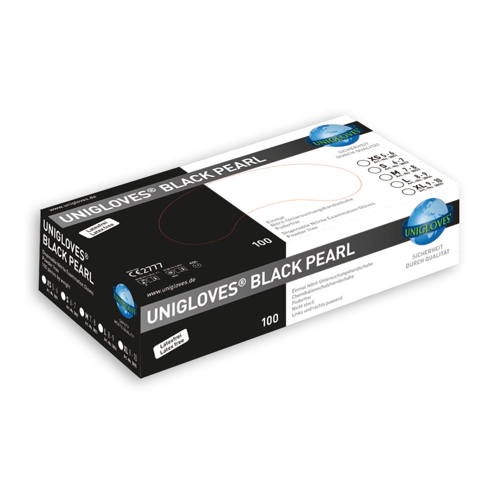 Nitrilhandschuhe Unigloves  Black Pearl, puderfrei ,10x 100 Stk.