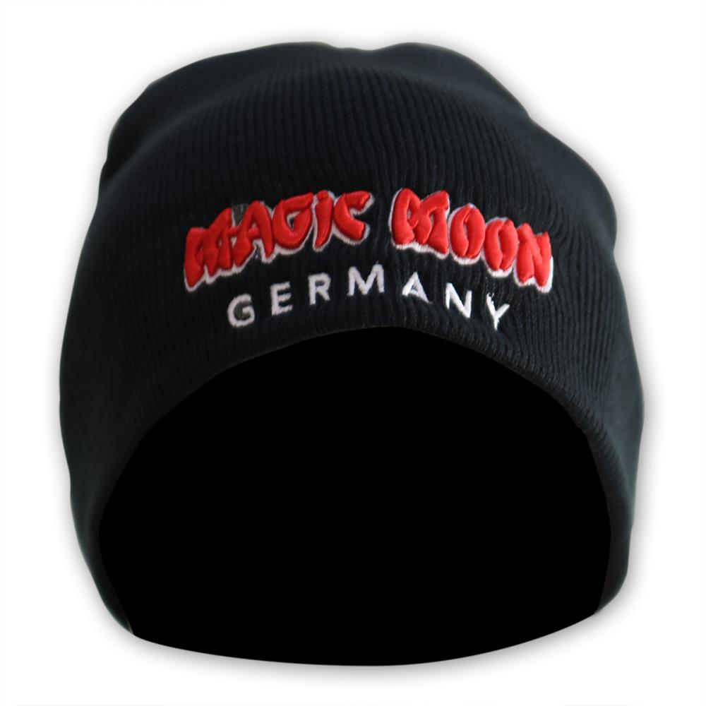 Magic Moon Beanie schwarz mit 3D Stick Germany