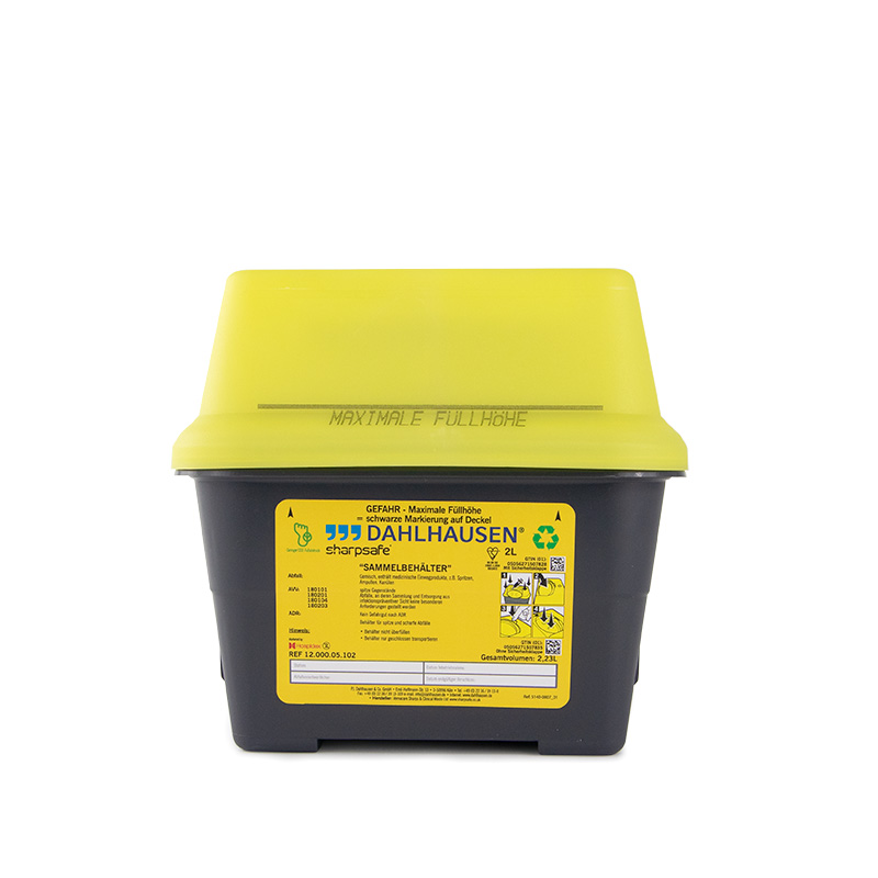 Sharpsafe Nadelabwurfbehälter 2 L- aus recyceltem Kunststoff
