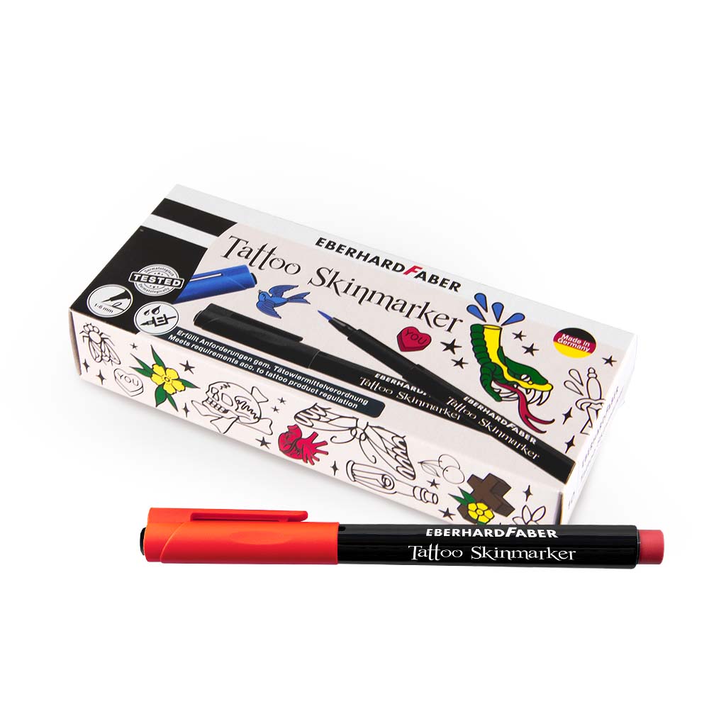 Eberhard Faber Tattoo Skinmarker Soft Brush rot -10 Stück