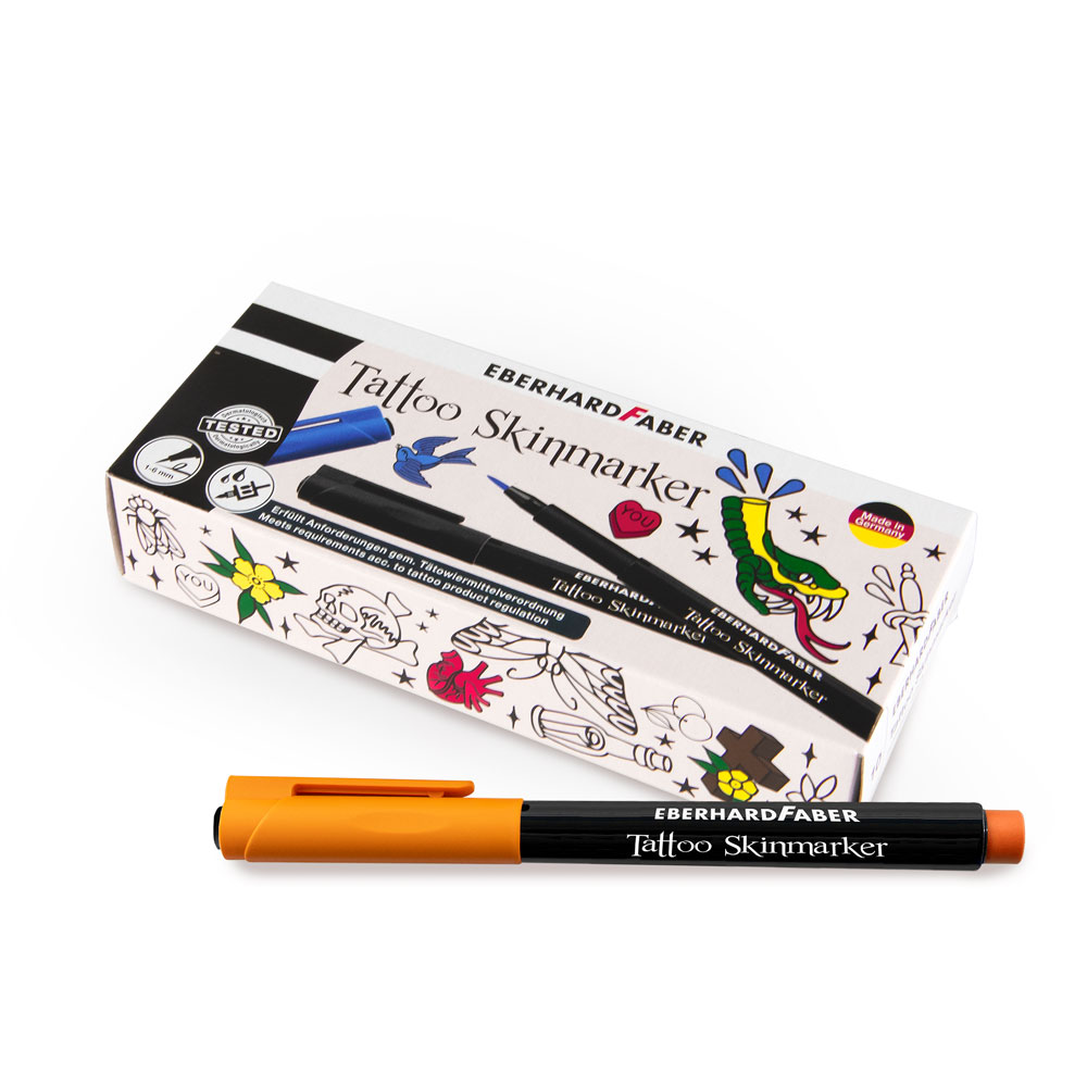 Eberhard Faber Tattoo Skinmarker Soft Brush orange -10 Stück