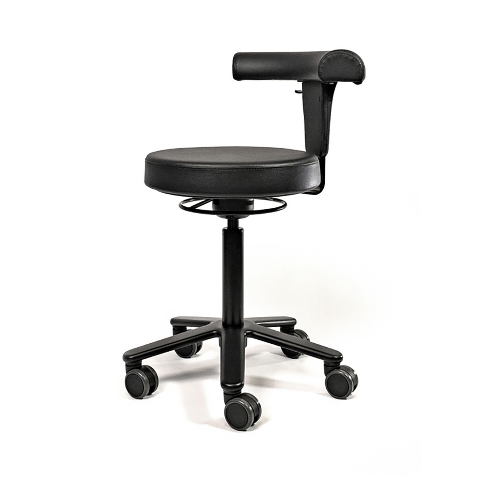 Tattoo Workz Arbeitsstuhl mit rund geformten Sitz und schmaler Rückenlehne