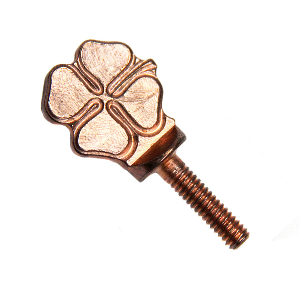 Copper Plated Custom Iron Tub Vice Screw - Four Leaf Clover