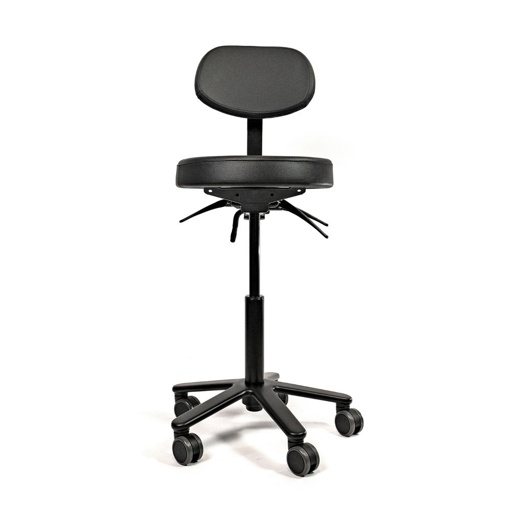 Tattoo Workz Arbeitsstuhl mit rund geformten Sitz und Rückenlehne