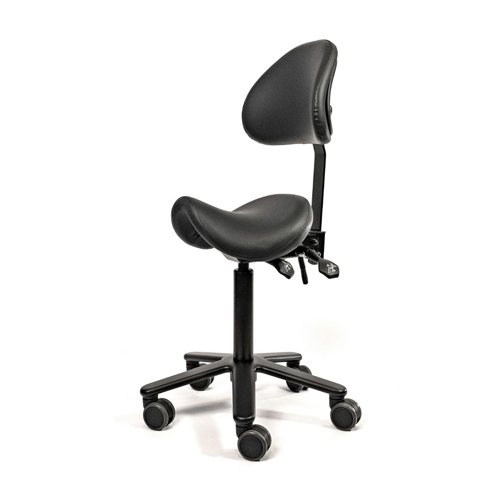 Tattoo Workz Arbeitsstuhl mit schmalem Sattelsitz und Rückenlehne
